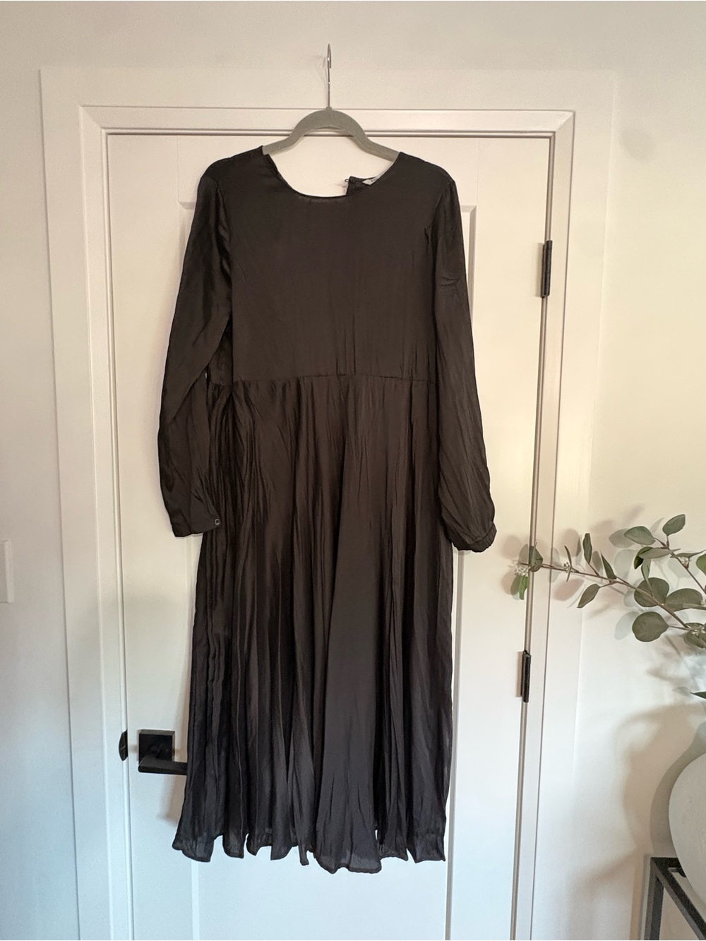 Zara Black Long Sleeve Midi Dress